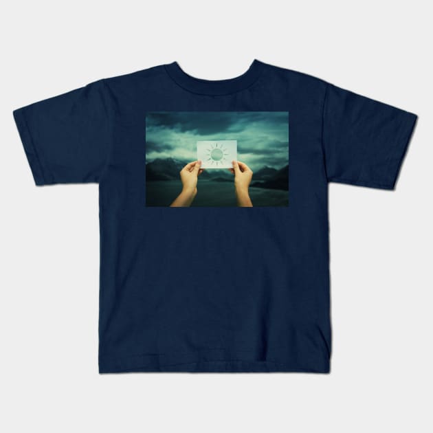 holding sun symbol Kids T-Shirt by 1STunningArt